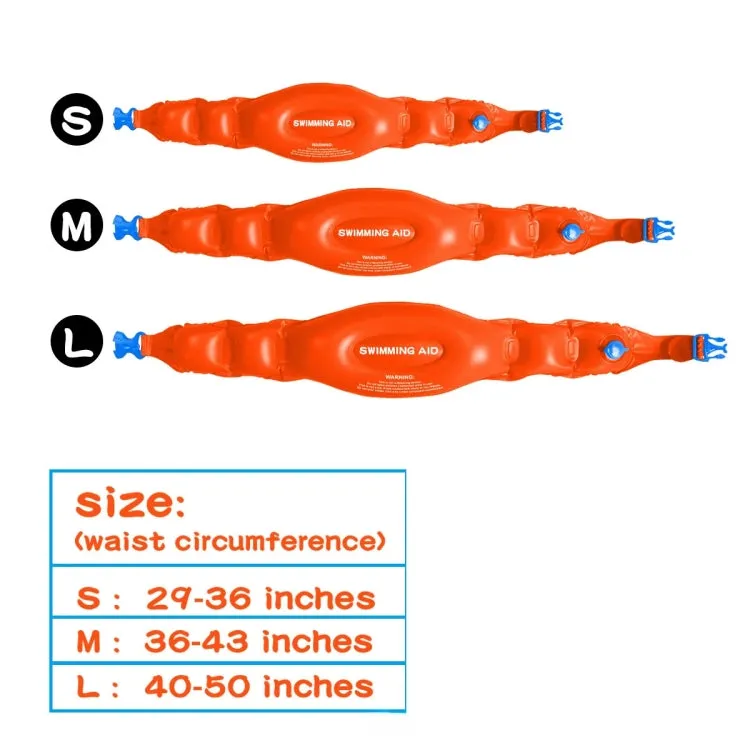 Swimming Auxiliary Belt Inflatable High Buoyancy Floaties for Swim Learning Beginners, Size: M