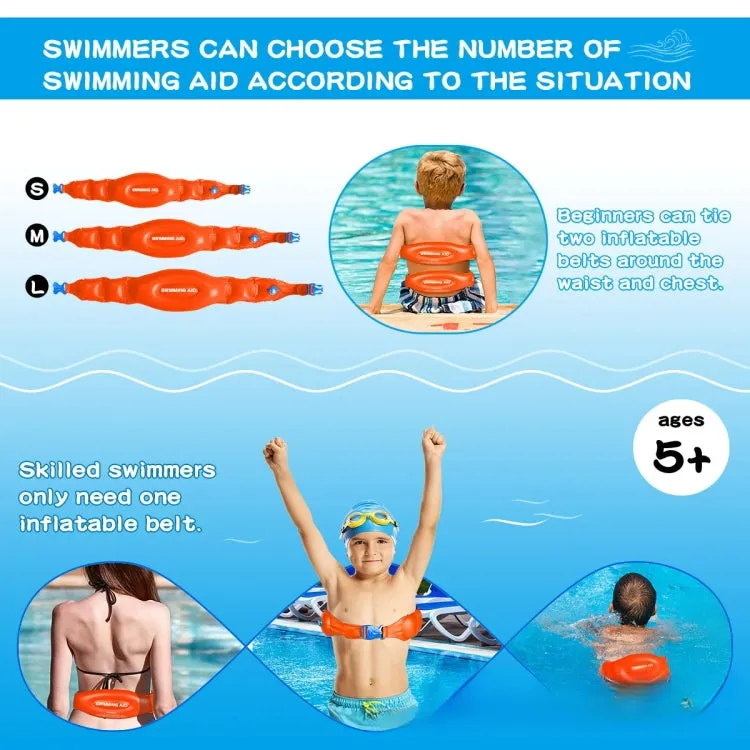 Swimming Auxiliary Belt Inflatable High Buoyancy Floaties for Swim Learning Beginners, Size: M