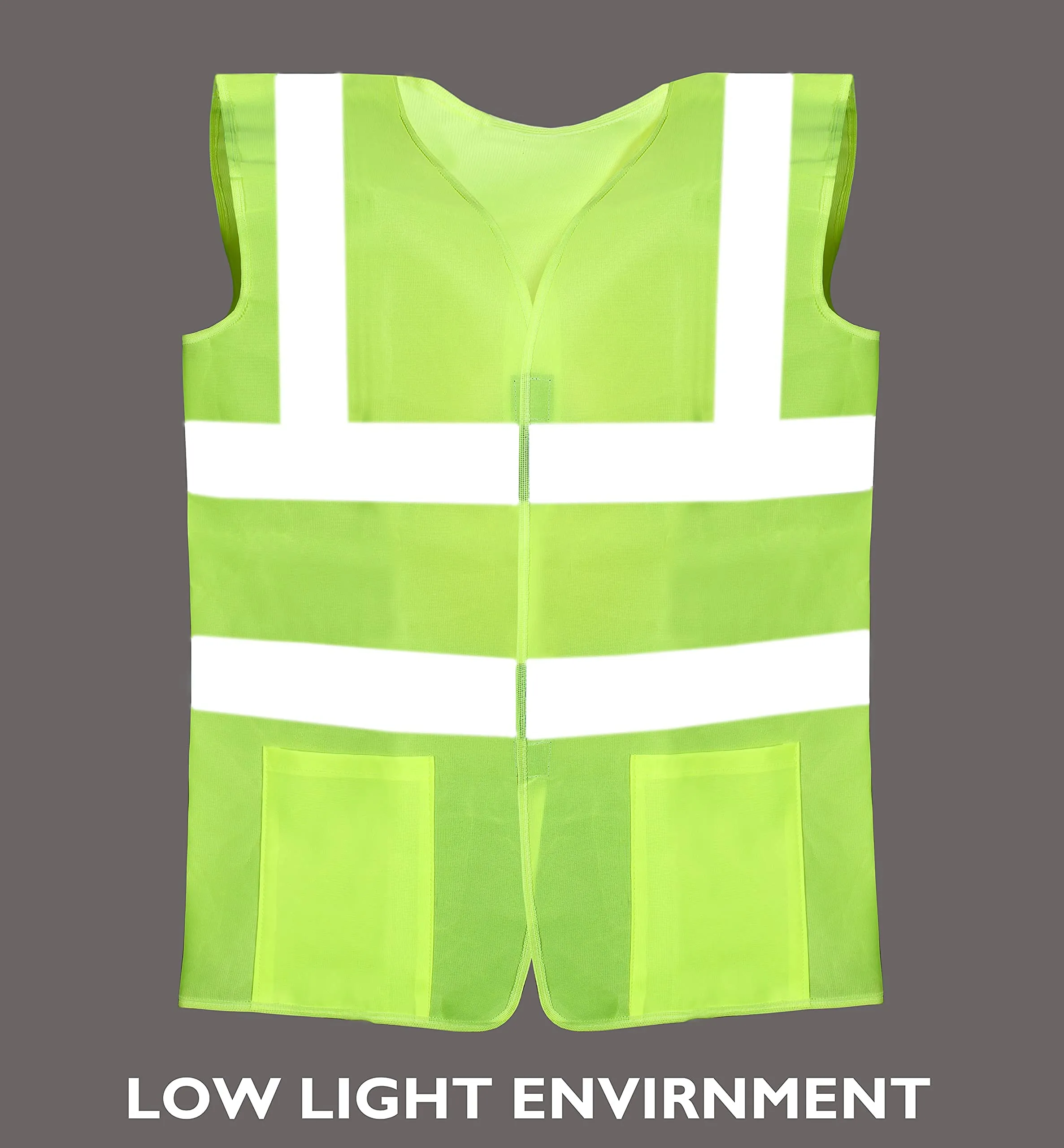 THE CLOWNFISH Unisex-Adult Pack Of 5 Hi-Vis Reflective Safety Vest Unisex Polyester Casual Style Workwear Jacket Safety Coat With Reflective Tape For Traffic Sports Construction Site (X-Large, Green)