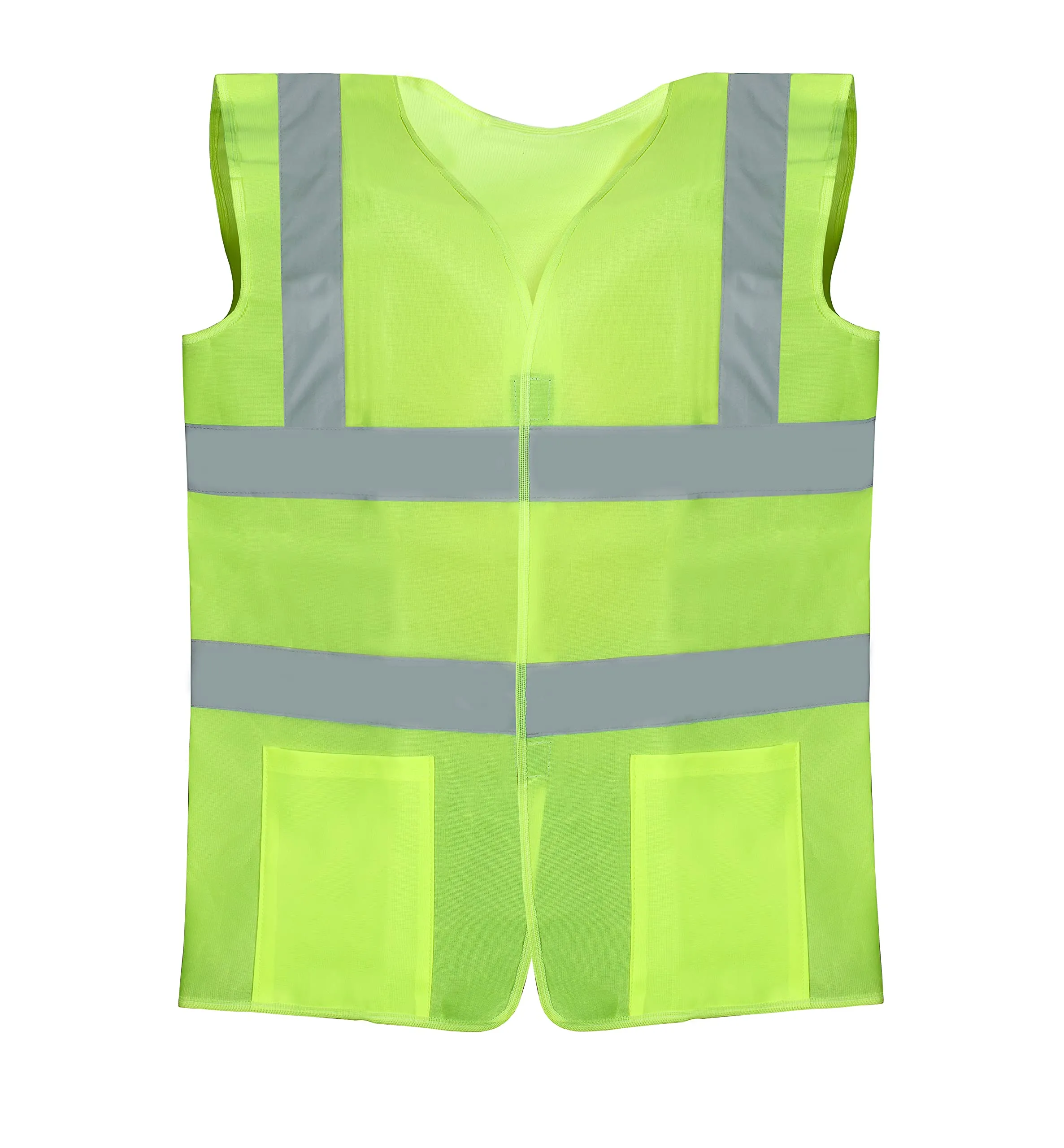 THE CLOWNFISH Unisex-Adult Pack Of 5 Hi-Vis Reflective Safety Vest Unisex Polyester Casual Style Workwear Jacket Safety Coat With Reflective Tape For Traffic Sports Construction Site (X-Large, Green)