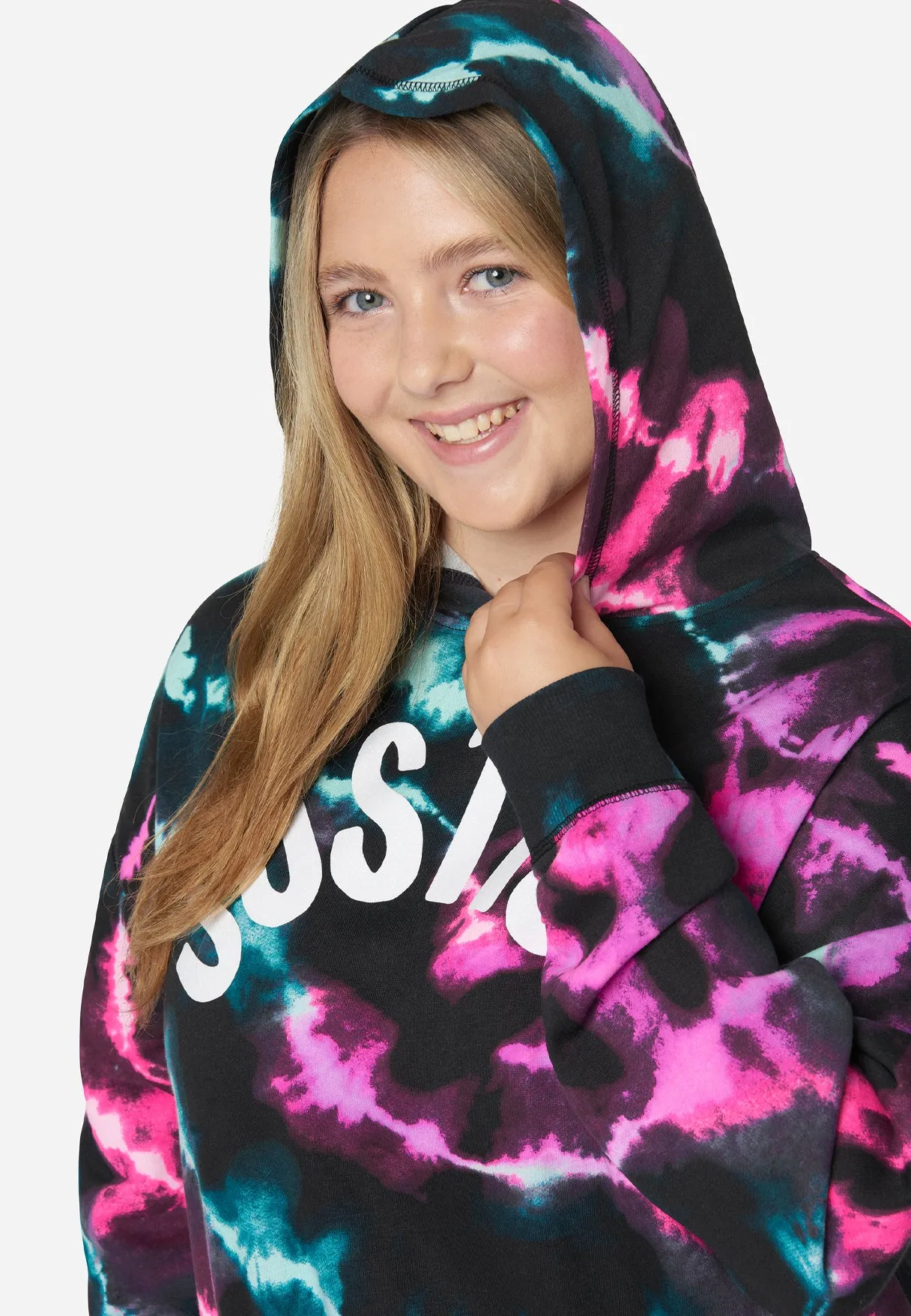 Tie-Dye Rib Hem Hoodie