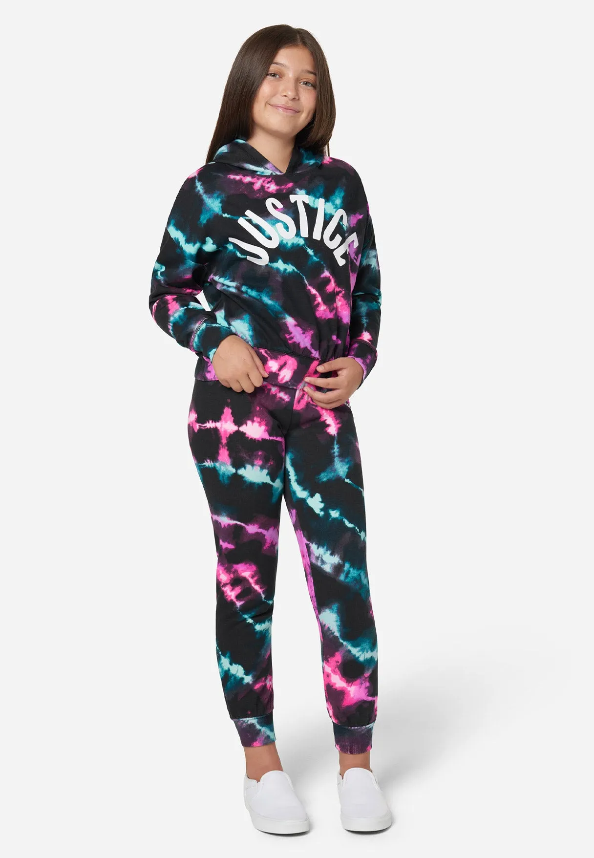 Tie-Dye Rib Hem Hoodie