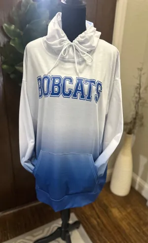 Unisex Blue Fade Bobcat Hoodie