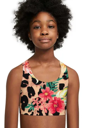 Wild & Free Stella Brown Seamless Racerback Sports Bra Crop Top - Kids