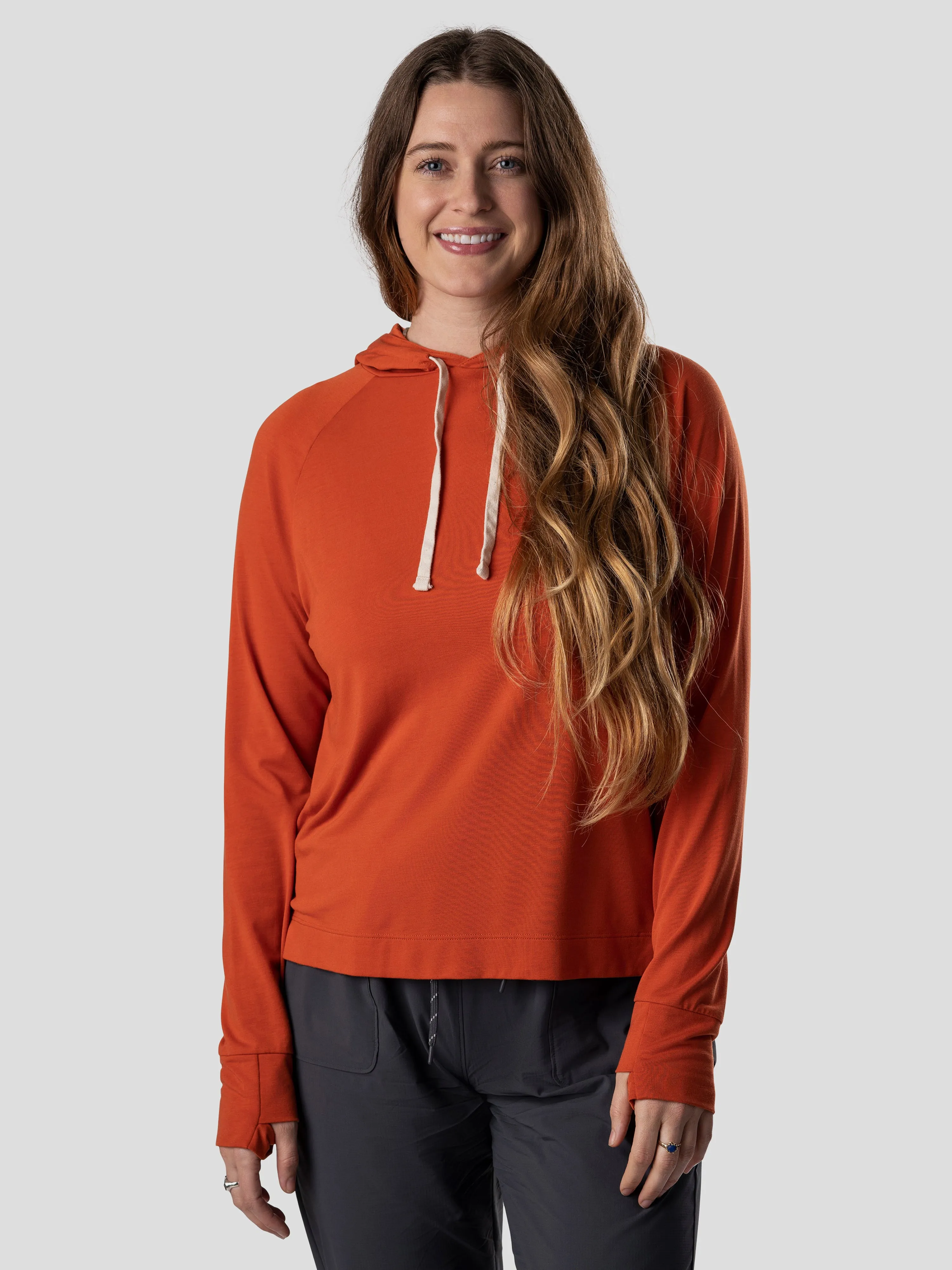 W's Lightweight Bamboo Hoodie - Cinnamon Teal