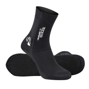 ZCCO 3mm Warm Non-Slip Diving Socks Anti-Wear Ankle Fins, Size:37-38(Black)